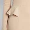 Ax Paris Long Sleeve Peplum Dress in Beige (stone) - Lyst
