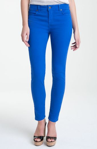 Blue Essence Skinny Twill Ankle Jeans - Lyst