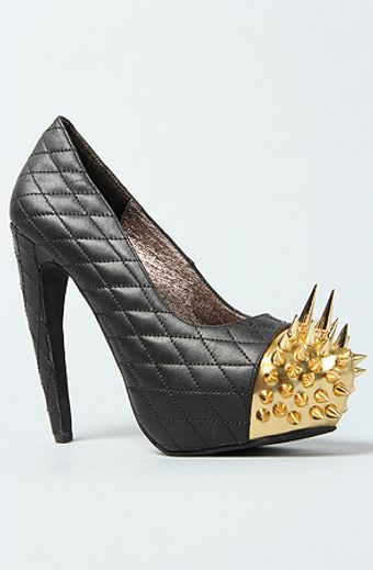 Jeffrey Campbell The Battle Shoe in Black Quilt and Gold - Lyst
