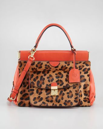 Tory Burch Priscilla Framed Calf Hair Satchel - Lyst