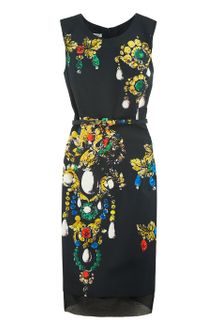Oscar de la Renta Silk Faille Bijoux Print Dress - Lyst