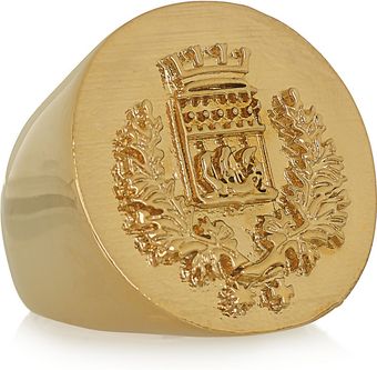 Stella McCartney Embossed Gold-Tone Ring - Lyst