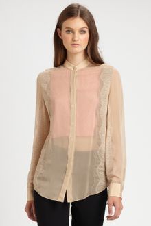 3.1 Phillip Lim Laceinset Silk Chiffon Blouse - Lyst