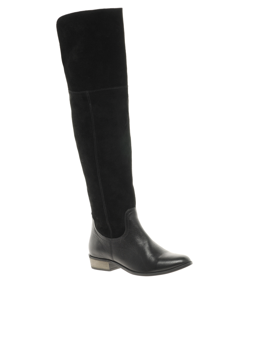 Asos The Knock Suede knock knees   for and in Knee Lyst Leather Over Black Boots Knock  shoes
