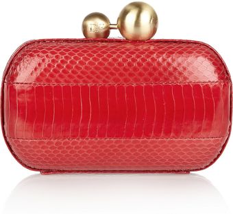Diane Von Furstenberg Sphere Watersnake Clutch - Lyst