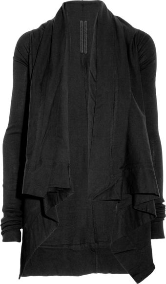 DRKSHDW by Rick Owens Draped Cotton Jersey Cardigan - Lyst