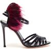 Gianvito Rossi Vernice Feather Timed Patent Leather Sandals in Black - Lyst
