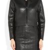 Lanvin KnitEffect Leather Jacket in Black - Lyst