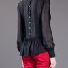 Mcq By Alexander Mcqueen Ruffle Blouse in Black - Lyst