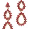 Oscar De La Renta Double Teardrop Pear Stone Earrings in Red (pear) - Lyst