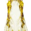 Prabal Gurung Printed Silk and Cotton Blend Sateen Dress in White - Lyst