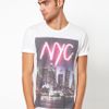River Island Tshirt with Nyc Neon Logo in White for Men - Lyst