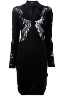 Valentino Fitted Lace Detail Dress - Lyst