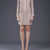 Victoria Beckham Studded Bow Dress in Gold - Lyst
