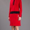 Victoria Beckham Collared Dress in Red - Lyst
