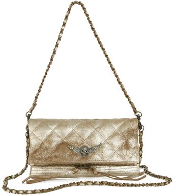 Zadig & Voltaire Clutch Rock Matelasse Gold Deluxe - Lyst