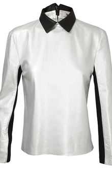 Acne Lydia Contrasting Leather Top - Lyst