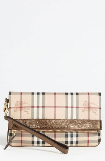 Burberry Haymarket Check Wristlet - Lyst