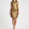 Diane Von Furstenberg Delian Metallic Peplum Dress in Gold - Lyst