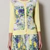 Erdem Yanne Printed Front Cardigan in Yellow (lemon) - Lyst