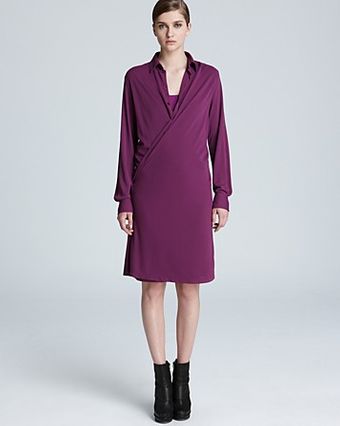 Jean Paul Gaultier Wrap Dress Button Front Spread Collar - Lyst
