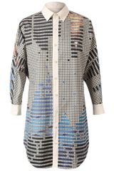 Julien David Printed Cotton Shirt Dress