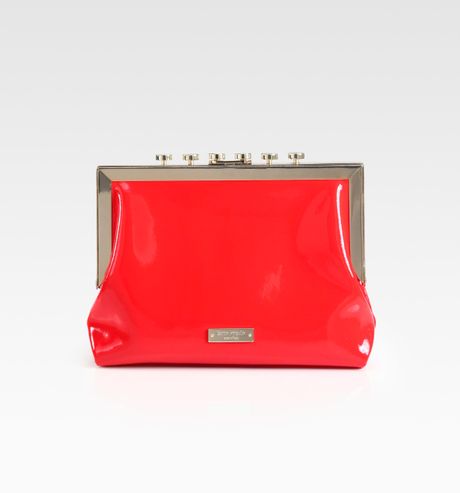 Kate Spade Pardon My French Patent Leather Clutch in Red - Lyst
