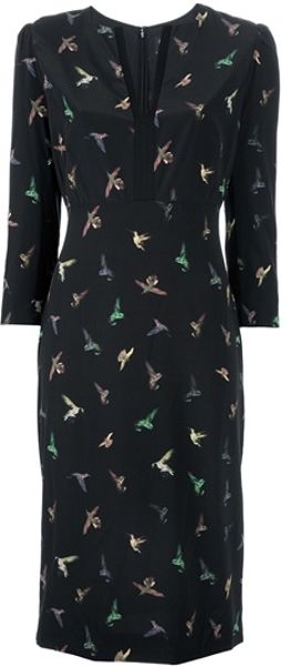Mcq By Alexander Mcqueen Printed Dress in Black - Lyst