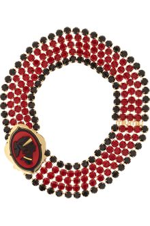 Miu Miu Gold-Plated Crystal Cameo Necklace - Lyst