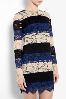 MSGM Striped Lace Tunic Dress - Lyst