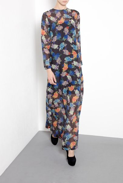 Raoul Floral Print Long Sleeve Chiffon Maxi Dress in Floral