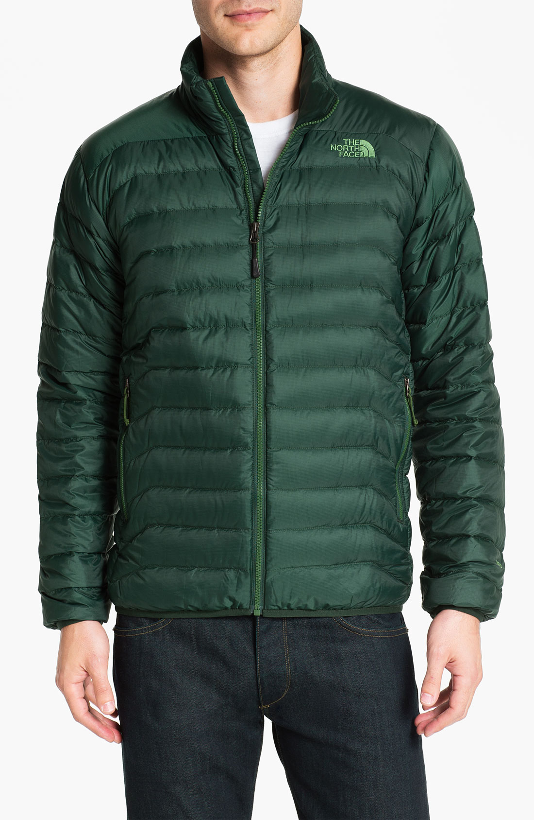 dark green north face jacket