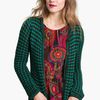 Trina Turk Archibald Cardigan in Green (jewel teal) - Lyst