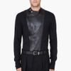 Yves Saint Laurent Black Leather Trim Cashmere Sweater in Black for Men - Lyst