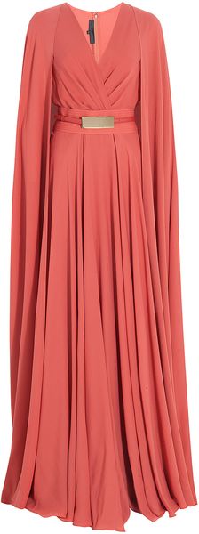 Elie Saab Long Cap Detail Gown - Lyst