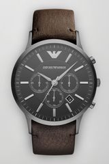 Emporio Armani Sportivo Leather Strap Chronograph Watch