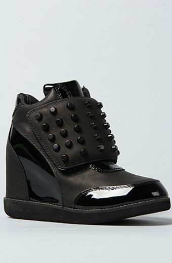 Jeffrey Campbell The Studded Teramo Sneaker in Black with Black Patent - Lyst