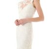 Marchesa Lace Gown with Illusion Neckline in White (cream) - Lyst