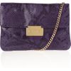 Michael By Michael Kors Sloan Python Effect Glossed Leather Clutch in Purple (grape) - Lyst