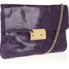 Michael By Michael Kors Sloan Python Effect Glossed Leather Clutch in Purple (grape) - Lyst