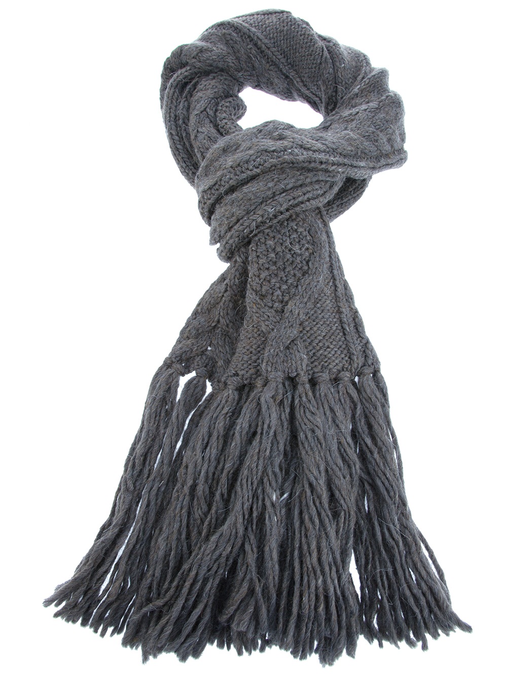 Ralph Lauren Cable Knit Scarf in Gray for Men (grey) Lyst