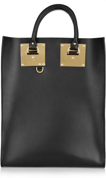 Sophie Hulme Leather Tote in Black - Lyst
