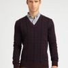 Versace Jacquard Printed VNeck Sweater in Purple for Men - Lyst