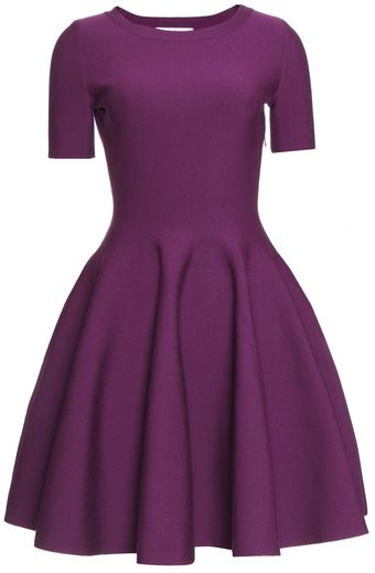 Yves Saint Laurent Flared Dress with Puckered Trim - Lyst