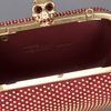 Alexander Mcqueen Studded Skull Box Clutch in Red (burgundy) - Lyst