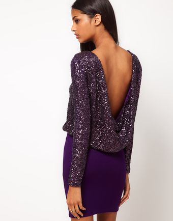 ASOS Collection Asos Sequin Cowl Dress with Jersey Skirt - Lyst