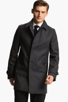 Burberry  Trim Fit Wool Blend Coat - Lyst