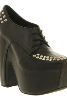 Jeffrey Campbell Wright Platform Ankle Bt Blk Lthr Silver - Lyst
