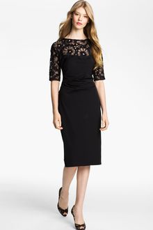 Lela Rose Side Ruched Dress - Lyst