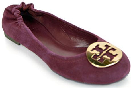Tory Burch Reva Plum Suede Ballet Flat in Purple (plum) - Lyst